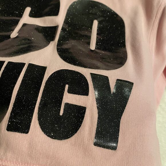 Vintage Juicy Couture Track Suit Pink Black Glitter Fits Size Small - Picture 15 of 16